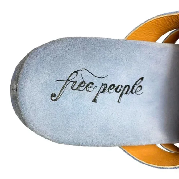 FREE PEOPLE Sunday Season Footbed Blue Suede Mule - Picture 8 of 9